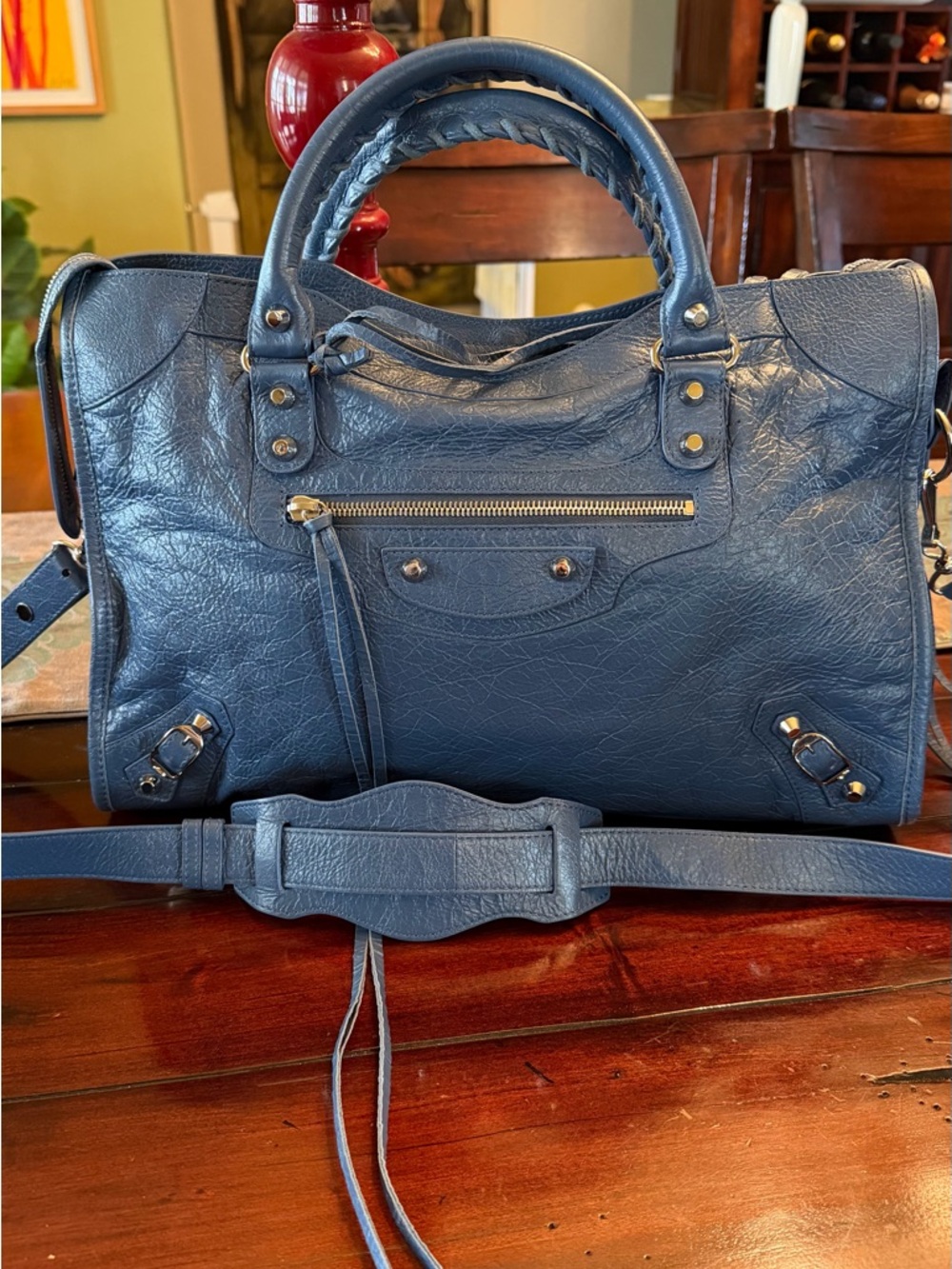 Balenciaga Blue Leather Classic City bag